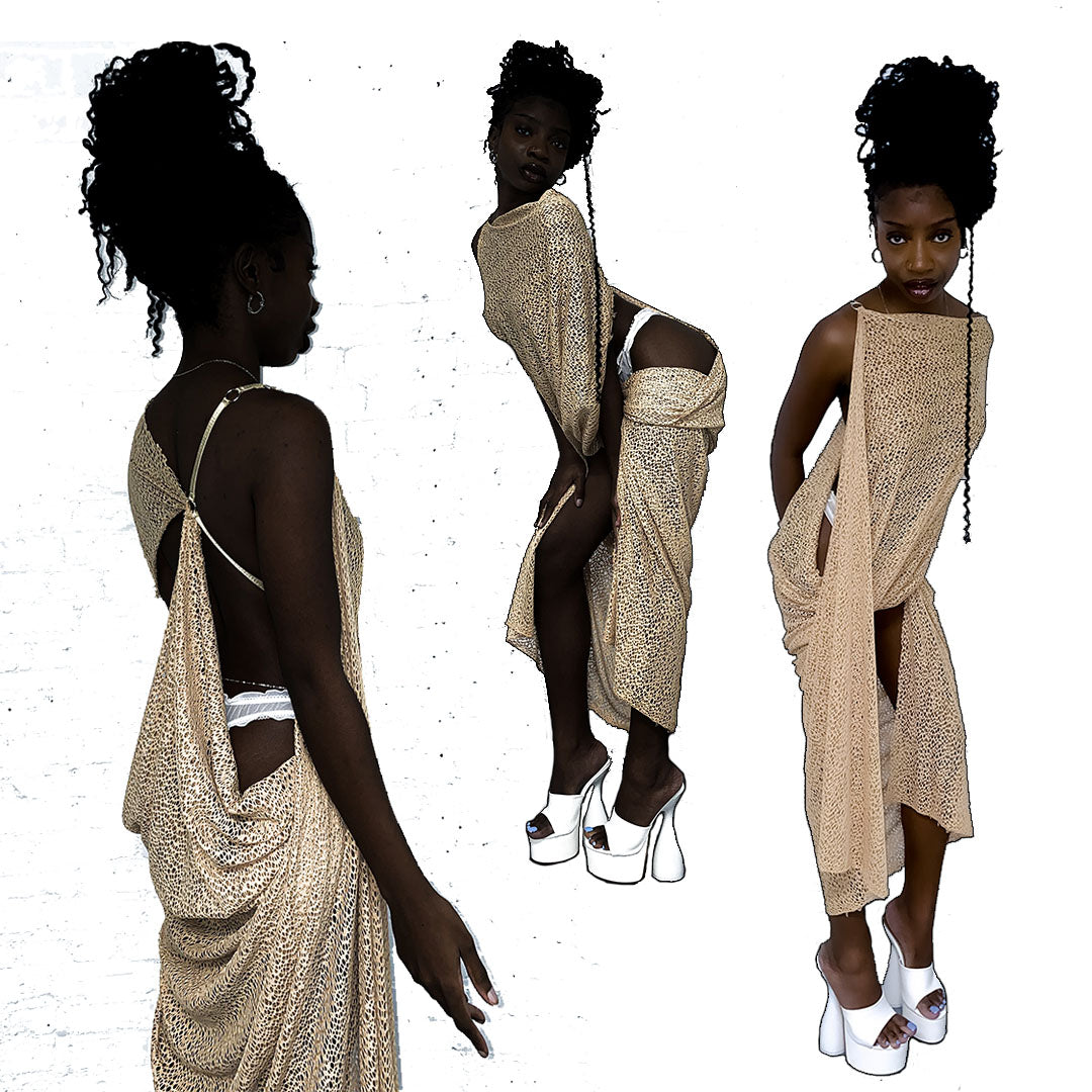 "anomaly." draped dress